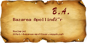 Bazarea Apollinár névjegykártya